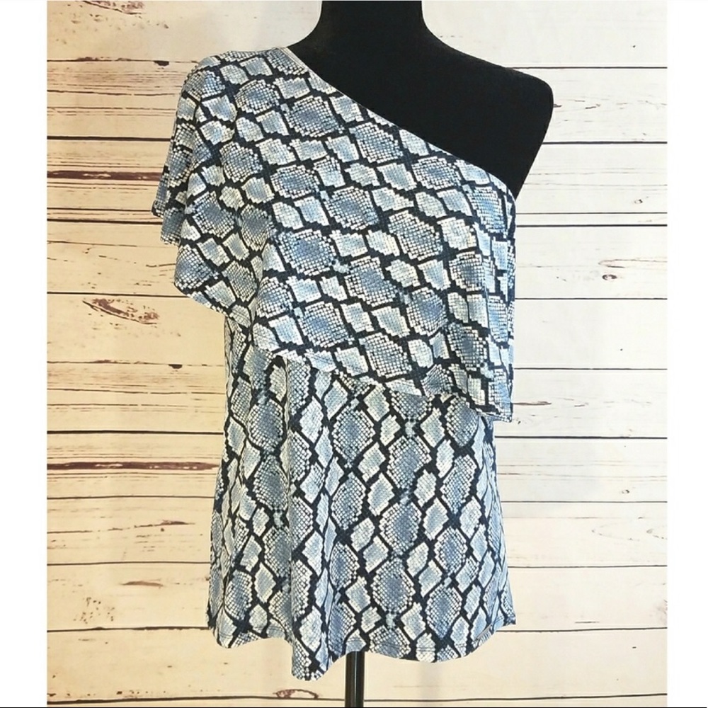 NWT Snakeskin Print Michael Kors Top One Shoulder